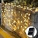 [72foot 200 Led] Solar String Lights OutdoorGarden Lighting, 8 Mode (Steady, Flash), Waterproof, Fairy Lamp Decoration for Halloween, Yard, Fence, Patio, Tree, Party, Holiday, Home (Warm White)