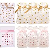 Enjonar 24pcs Treat Bags Party Favor Bags Plastic Drawstring Gift Bag Candy Goodies Bag Gift Wrapping Package for Birthday Wedding Baby Shower Bridal Shower Holiday Party