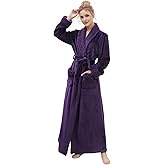 Hellomamma Long Bath Robe for Womens Plush Soft Fleece Bathrobes Nightgown Ladies Pajamas Sleepwear Housecoat