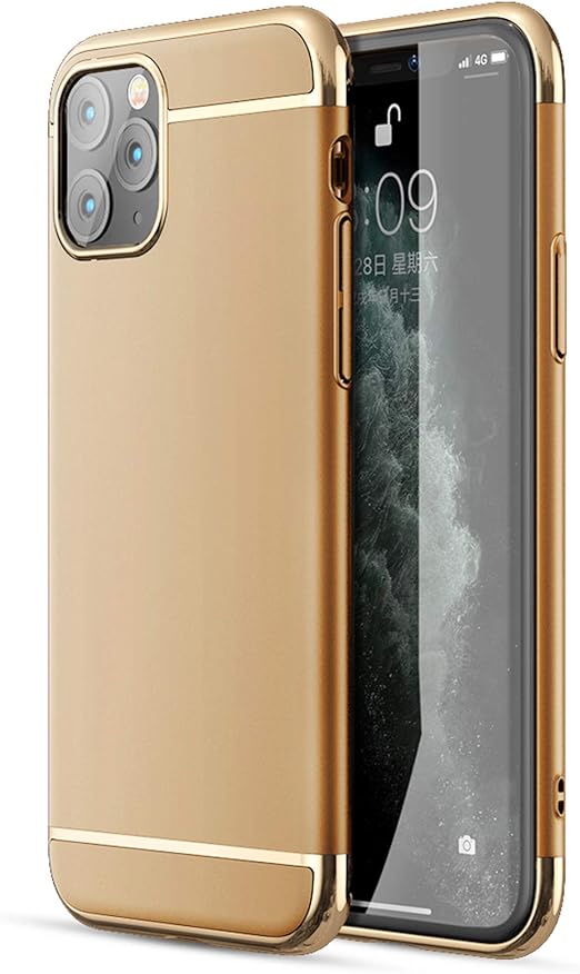 Amazon Com Iphone 11 Pro Max Case Crosymx 3 In 1 Ultra Thin And Slim Hard Case Coated Non Slip Matte Surface With Electroplate Frame For Apple Iphone 11 Pro Max 6 5 19 Gold