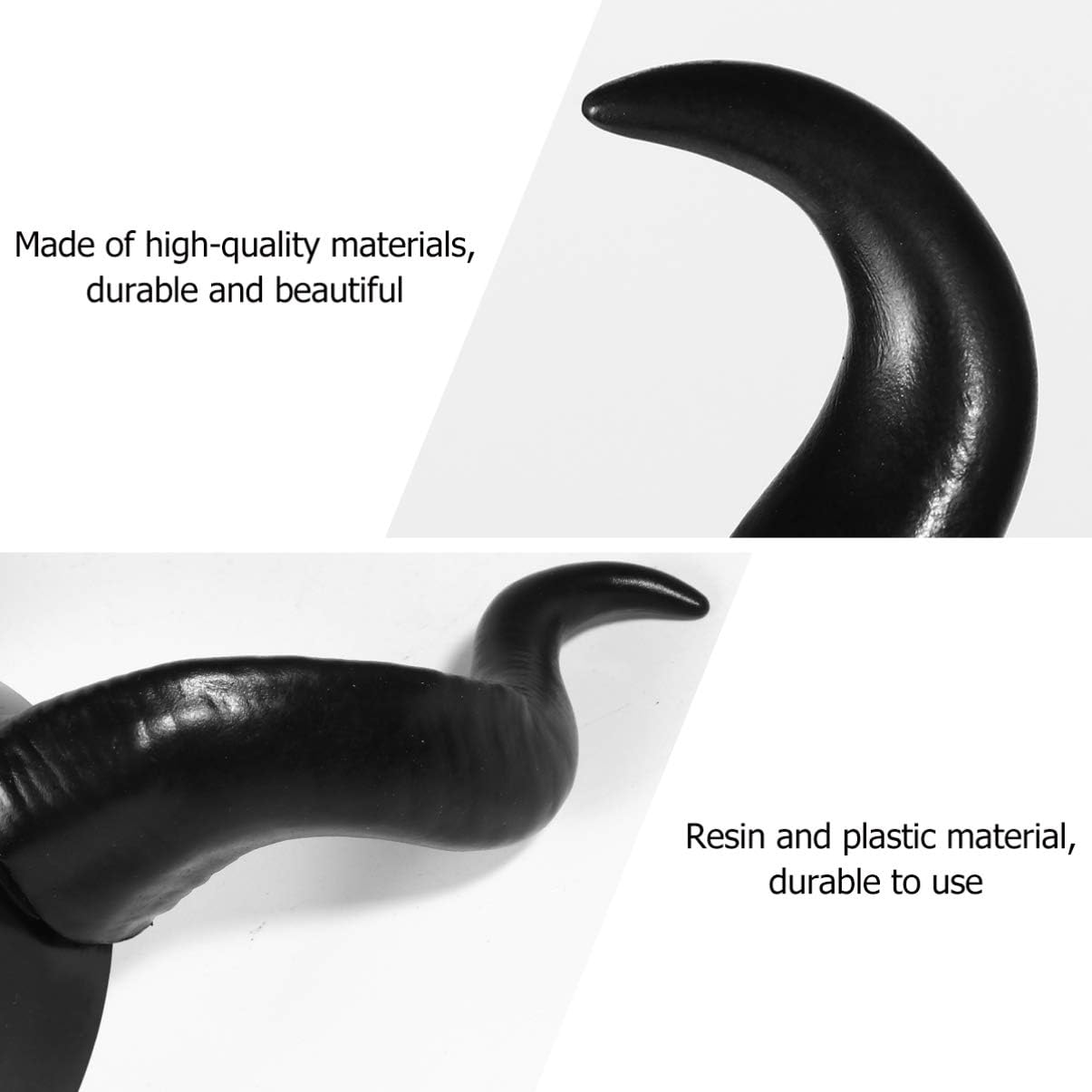 FRCOLOR Gothic Ox Horn Headband,Black Simulation Sheep Horn Hoop Headband Devil Horn Hair Hoop for Halloween Christmas Cosplay Fancy Dress Photo Props - Image 4