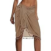 CHICGAL Women Beach Sarong Wraps with Tassels Swimsuit Coverup Summer Bathing Suit Cover Up Casual Swimwear