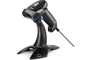 Eyoyo 1D 2D USB Wired Barcode Scanner with Stand, Handheld Scanner for Inventory Management, Portable Bar Code/QR Code Reader