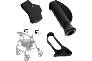 Rollator Hand Brake & Grip Assembly for Rolling Walker Replacement - Mobility Aid Handgrips without Brake Cable, Fits 7/8" (2