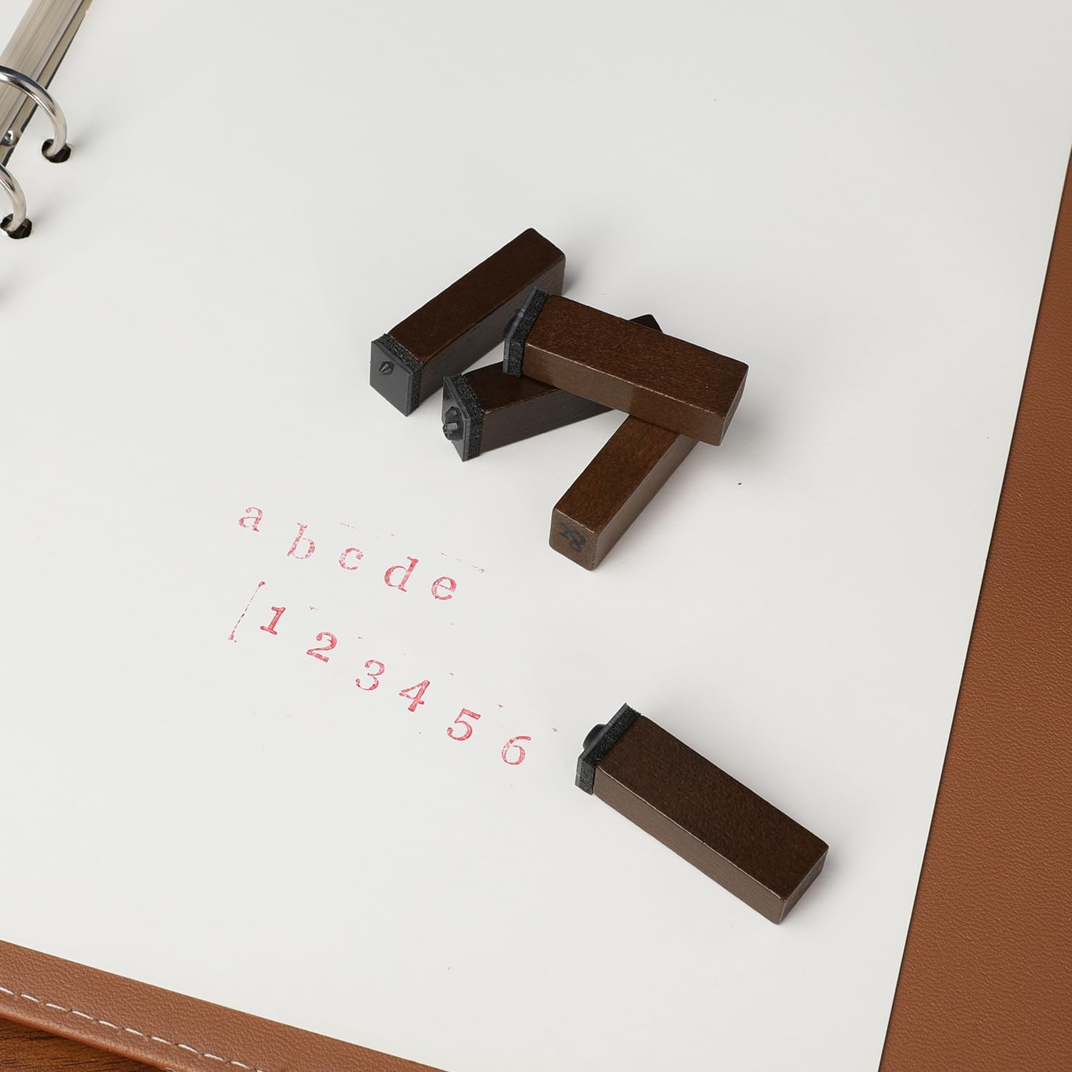 KMIKE Alphabet Stamps Set 70pcs Letter Number Symbol Vintage DIY Craft Card Making Wood Rubber Stamp