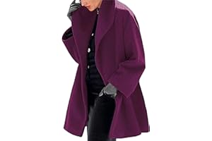 Maiyifu-GJ Womens Wool Blend Coat Single Breasted Trench Jackets with Hood Winter Casual Shawl Collar Overcoat Outerwear