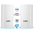KuWFi 5.8G WiFi Bridge Point to Point Outdoor,900Mbps Network Wireless Ethernet Bridge,2KM/1.24 Miles P2P Wireless Bridge Outdoor CPE Kit IP65 Waterproof for Extend starlink Router Signal