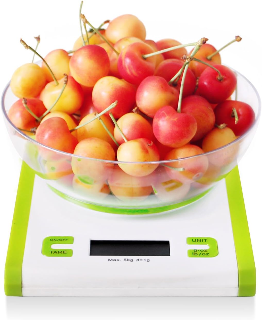 HuiSmart Kitchen Scale Digital Scale W/Removable Bowl 600ml, 11lbs, Battery Included,Green (K02)