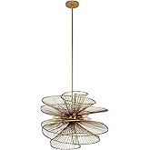 Kalco 315952NRB Aurora Pendant, 8-Light 480 Total Watts, Nordic Brass