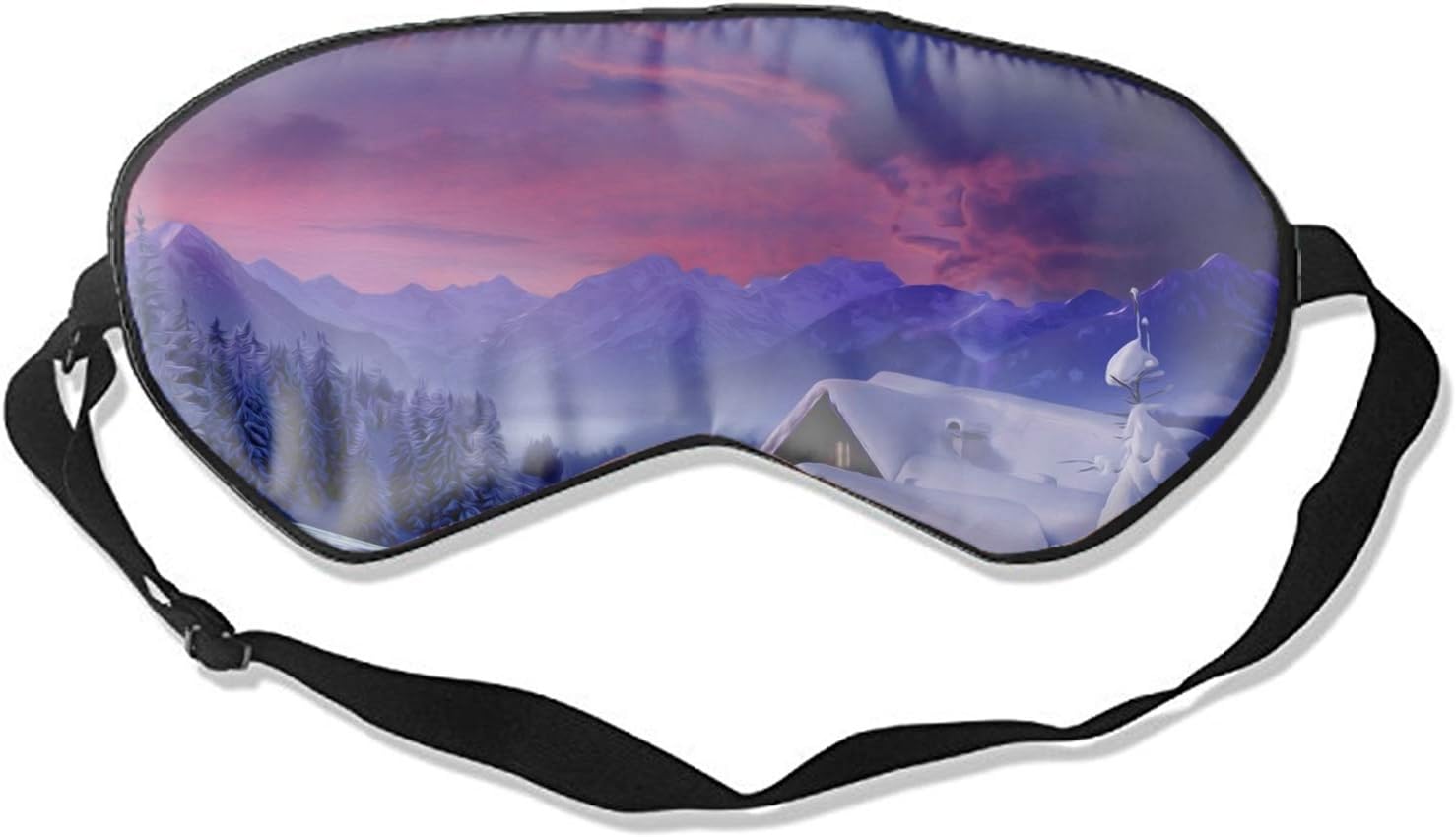 Silk Sleeping Eye Mask for Women & Men, Ultimate Sleep Aid for Travel & Night Sleep (Christmas Snow)