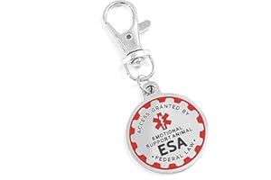 HUAJINGKEJI Service Dog Keychain for Therapies Dogs Craft of Surgical Sturdy Stainless Steel Easily Attaches to Collar Or Har