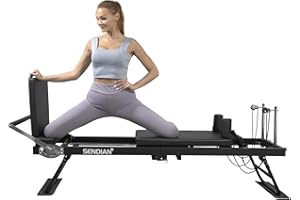 SENDIAN Foldable Pilates Equipment for Home Workouts,Pilates Reformer Machine for Home Gym with Springs, Pilates Exercise Equipment with Jump Board