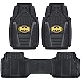BDK Warner Bros DC Comics Armored Batman Heavy Duty No-Slip Grip All-Weather Car Mats Car Accessories - Custom Fit Rubber Floor Mats - 2 Front Mats (27” x 18”), 1 Rear Liner (18” x 58”)