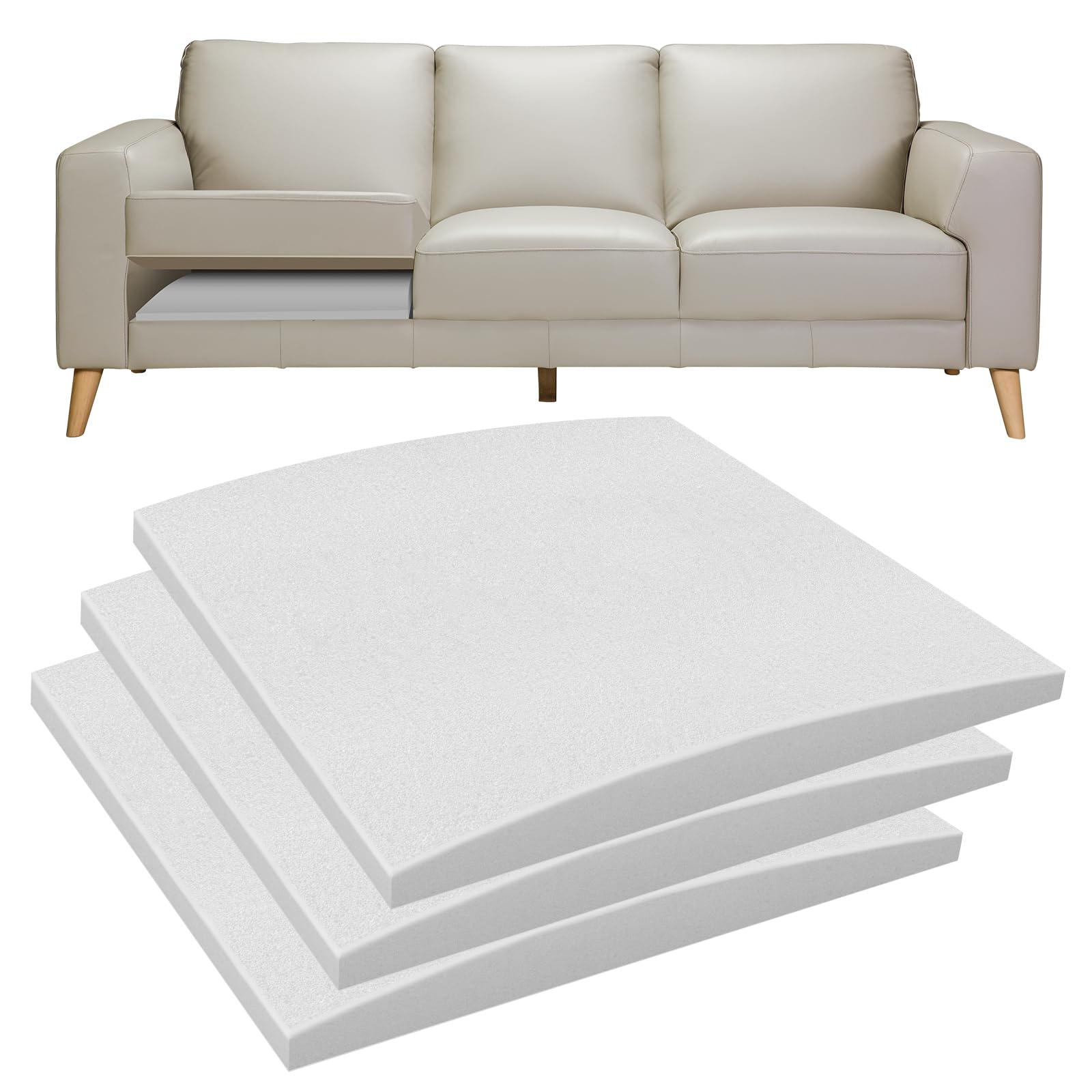 Photo 1 of RA RUNNING ALIEN Couch Cushions Support for Sagging Seat -20"X 20"Curved Foam Sofa Cushion Support Board,Grey Couch Supporterfor Under The Cushions,Set of 3