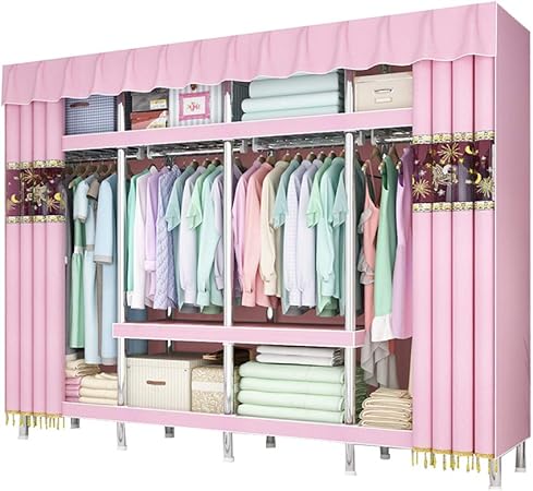 Grande Armoire De Stockage De Vetements De Garde Robe Portable Montage Facile Support De Rangement De Vetements Suspendus Organisateur De Garde Robe Grande Armoire Pour Vestiaire Chambre Commode Amazon Fr Cuisine Maison