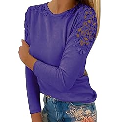 iPOGP Women's Round Neck Solid Color Hollow