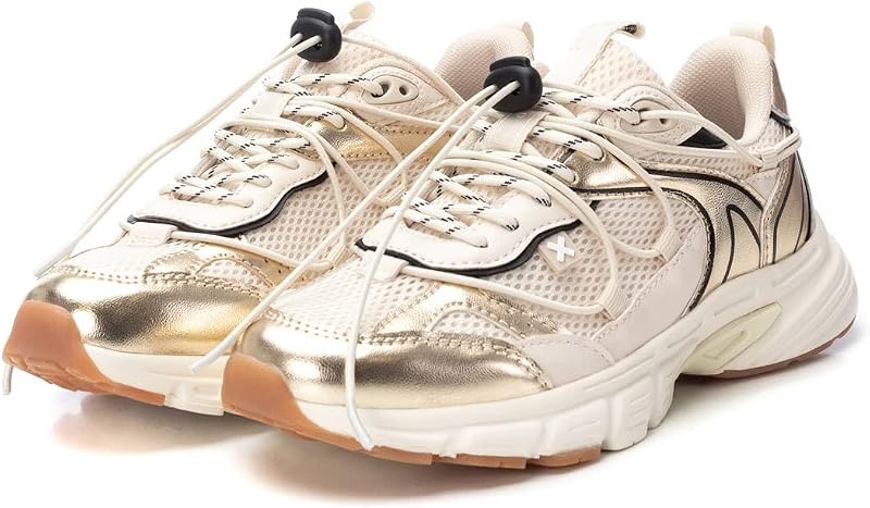 - Zapatilla Mujer Oro - Calzado Cómodo y Versátil - Moda Casual - Modelo 14405202 (Talla 38)