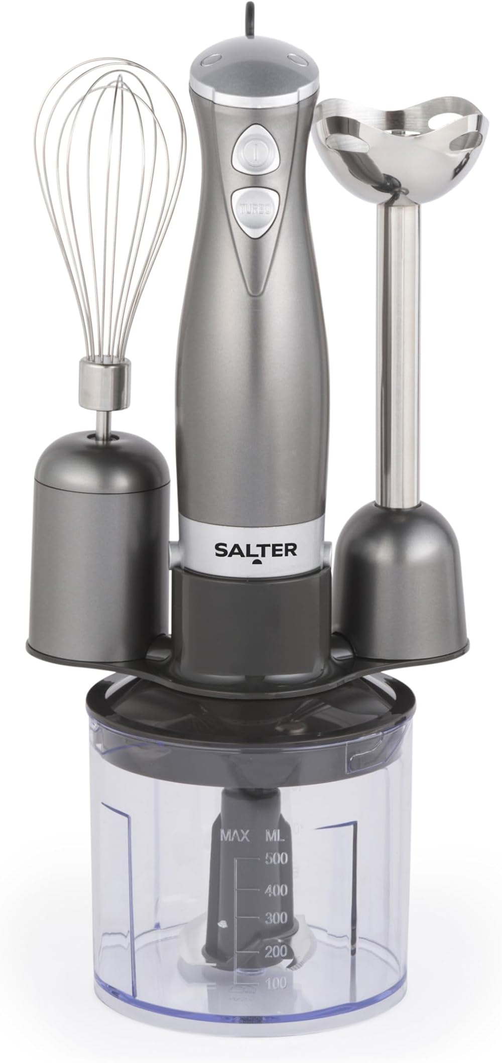 Salter Cosmos 3 in 1 Hand Blender Whisk Chop Food Processor 350W EK2827GUNMETAL