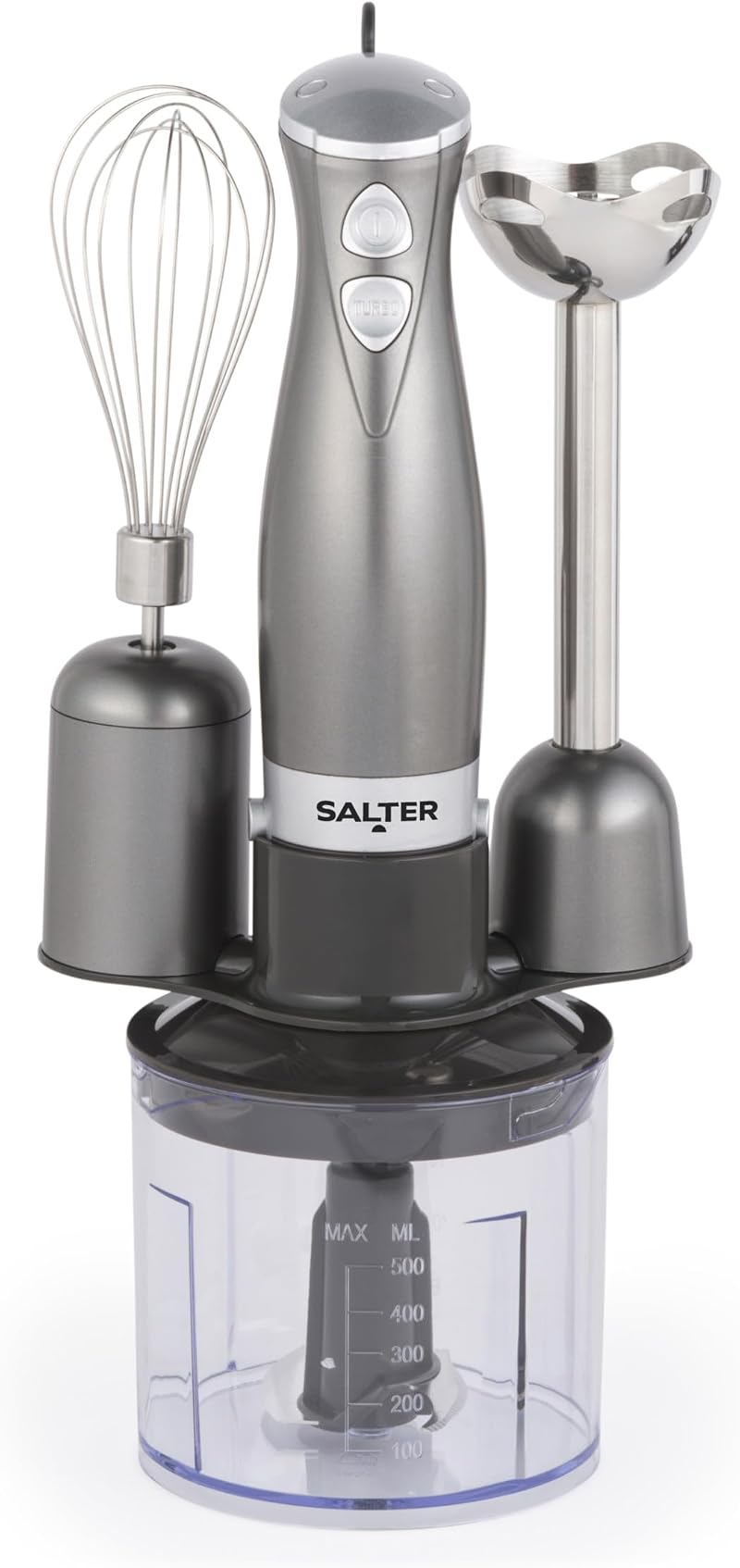 Salter Cosmos 3 in 1 Hand Blender Whisk Chop Food Processor 350W EK2827GUNMETAL
