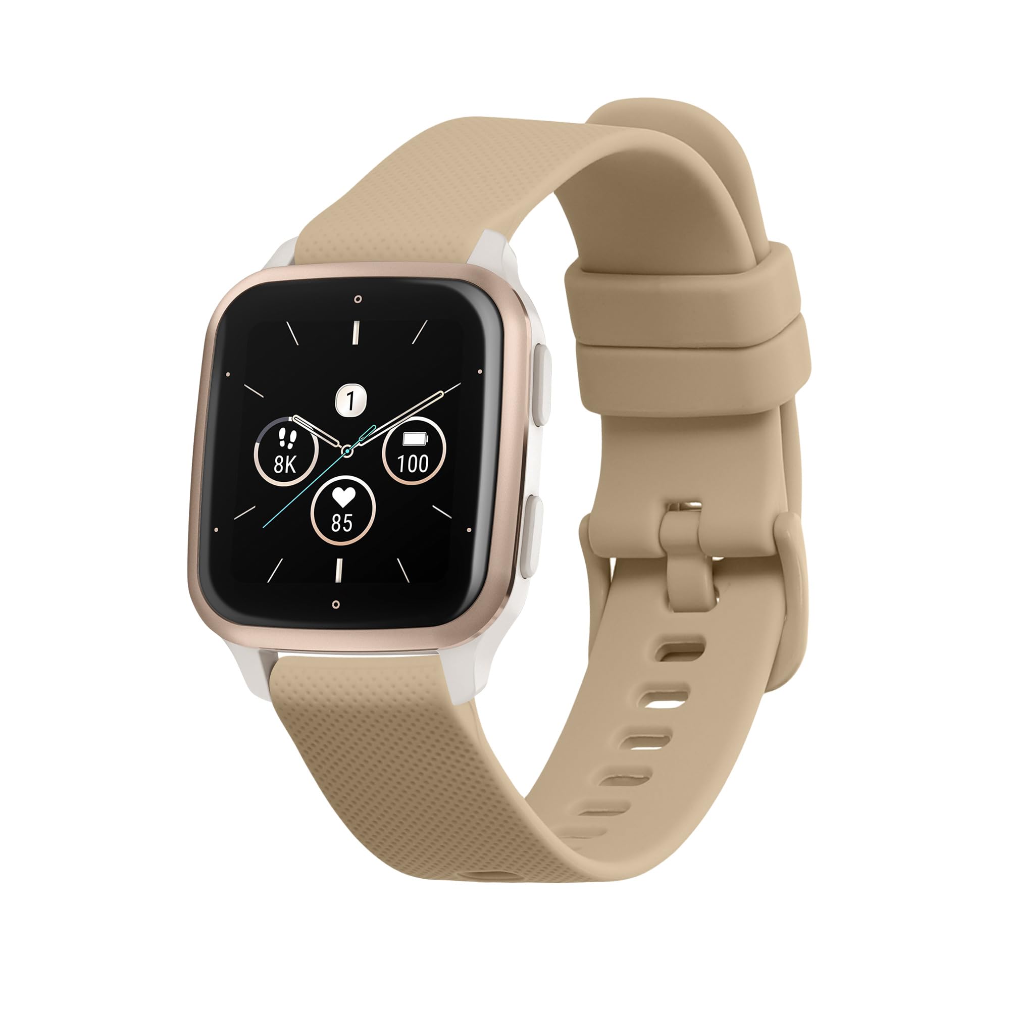 kwmobile Strap for Garmin Venu Sq 2 Music/Sq 2 / Vivoactive 6 / Vivoactive 5 Watch Strap - Silicone Replacement Watch Band - Beige — image 1