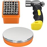 Metal Stamping Kit, Complete Jewelry Making Stamping Tools with 37pcs 3mm(1/8") Number and Letter Stamp Set, Steel Bench Block and Metal Stamping Hammer