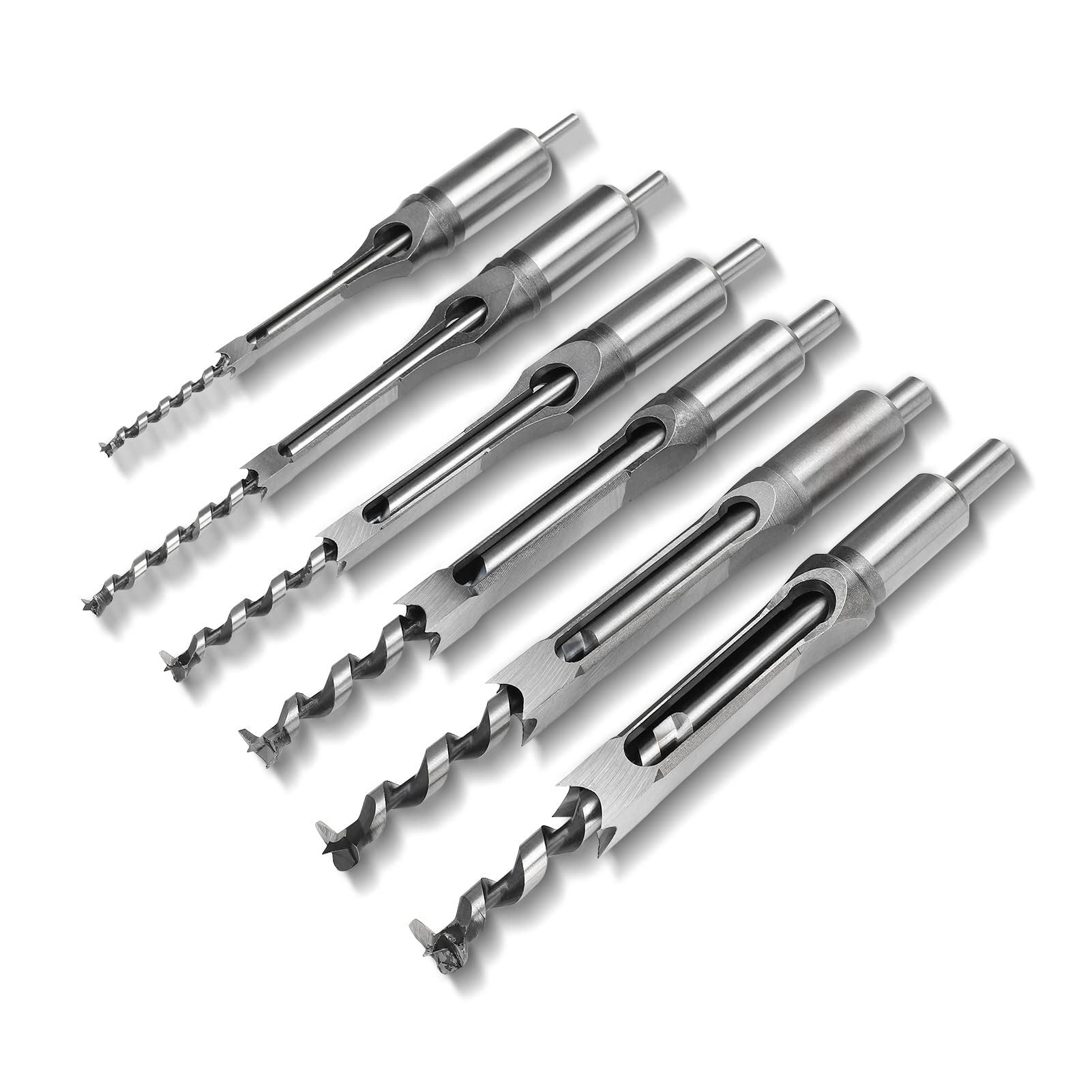 Steel Square Hole Chisel Drill Set Mortising Drill WoodWorking DIY Wood Hole Opening Drilling Tool Kit for Construction Installation