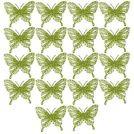 Robelli Luxury Christmas Tree Decorations Glitter Butterflies X