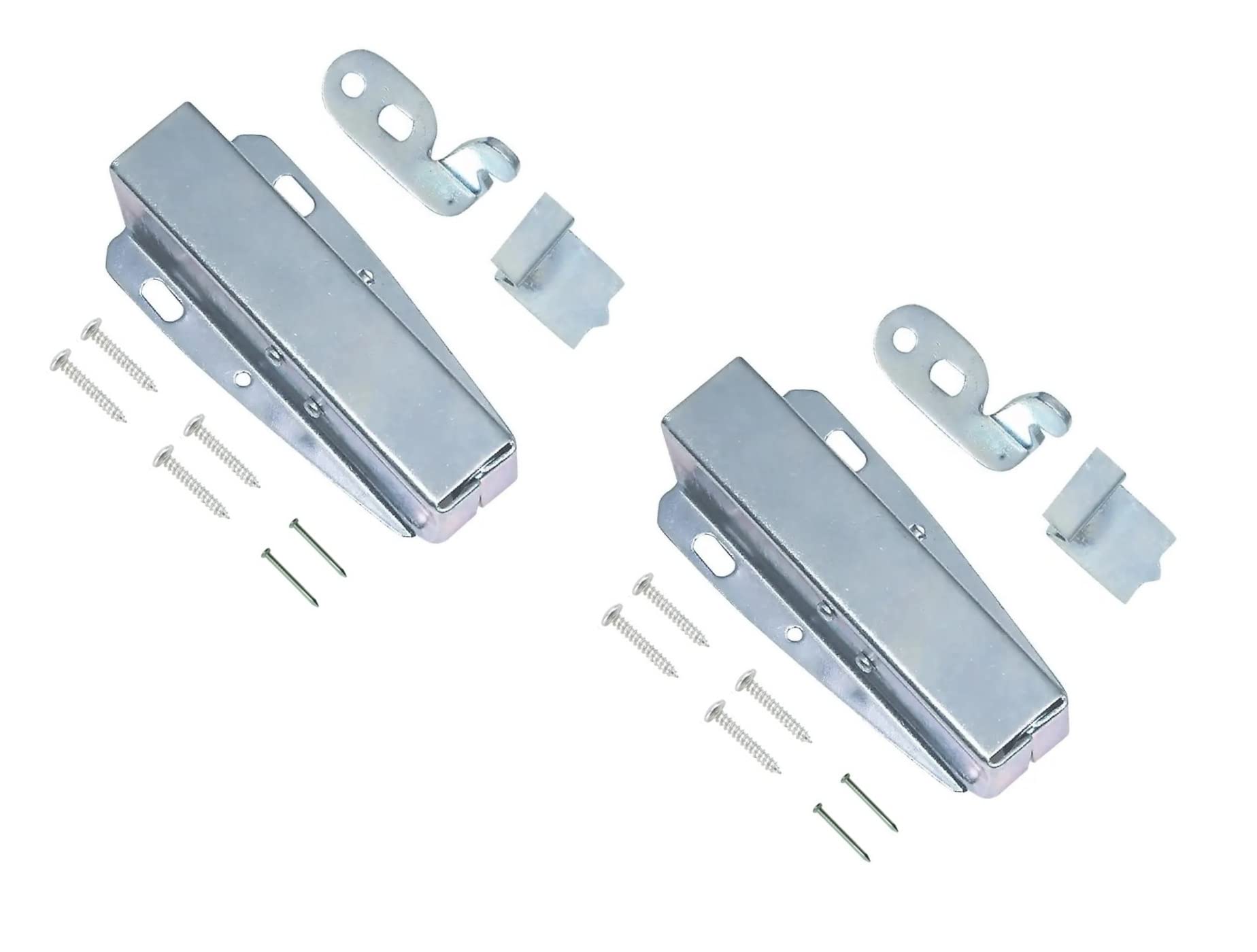 TERF® Heavy Duty Touch Latch Automatic Spring Catch For Press To Open Silver Cupboard Doors Loft Attic Hatches Including Fixing - Pack of 2