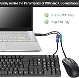 Xiatiaosann PS2 to USB Adapter Keyboard Mouse Converter 2 PCS 2 in 1 view 3