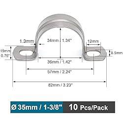 FamlTol 10 pcs 1-3/8" Conduit Clamp 304 SS Pipe