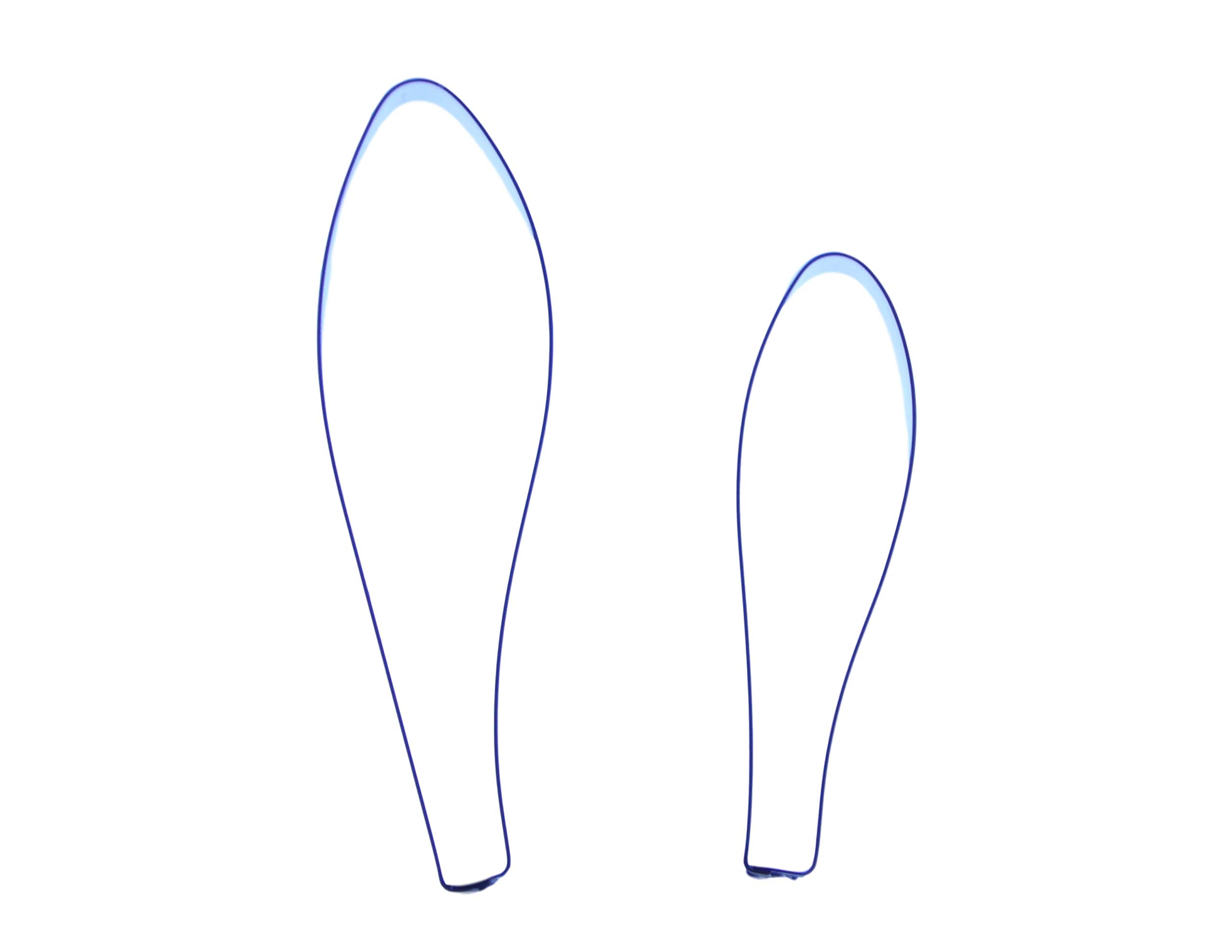 Mistletoe Leaf - Stainless Steel Sugarcraft Cutters - Set of Two Cutters 47x13mm and 37x10mm - Valley Cutter Company - Sugarcraft, Cake Decorating, Polymer and Precious Metal Clay