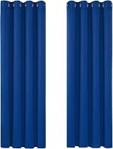 Deconovo Thermal Blackout Eyelet Curtains Royal Blue 2 Panels 140x210 view 3