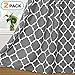 Flamingo P Moroccan Tile Blackout Curtains for Living Room Thermal Window Curtains 84 Inch Long Drapes Grommet Pattern Room Darkening Bedroom Curtains, Set of 2 Panels, Mild Gray