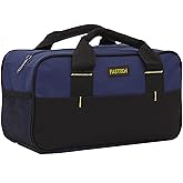 FASTECH 14 Inch Small Tool Tote Bag, Wide Mouth Tool Tote Bag, Waterproof Tool Organizer Bag, Multi-Pockets Wide Mouth Tool Tote For Man/Woman (Blue)