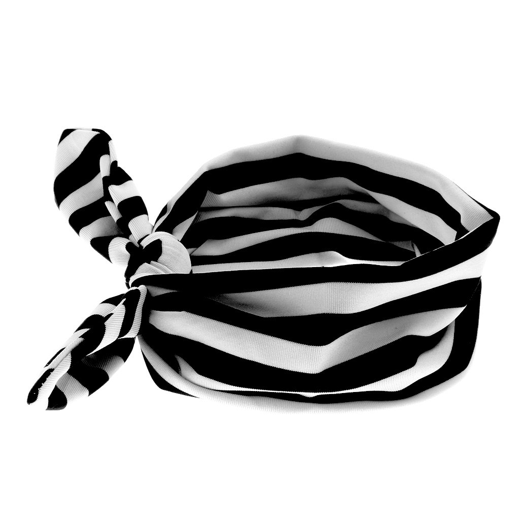 generic kid's cute bow stripe headband (black, 14.17x1.97-inch, in0256018256)