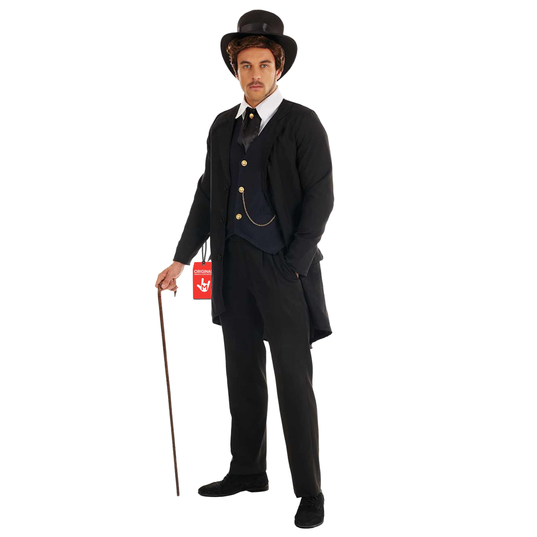 Fun Shack Victorian Costume for Men, Victorian Gentleman Fancy Dress Outfit, Classic Historical Attire for Parties, Large