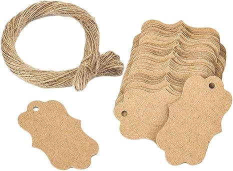 Amazon Co Jp Baoblaze 約100枚入り クラフトタグ 値札 ギフトタグ 空白 紙ラベル プレゼント ギフト 装飾 タグ ホビー