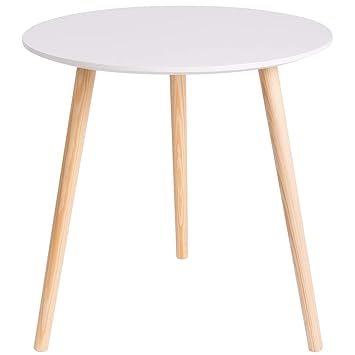 Starry Night Multi-Purpose Minimalist Round Side Table (White, 17. 5-inch)