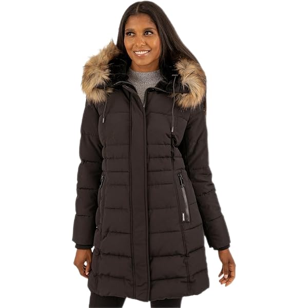 Amazon.com: Nine West Outerwear Womens Belted Faux Fur Trim Hooded Amazon.com: Nine West Outerwear Womens Belted Faux Fur Trim Hooded