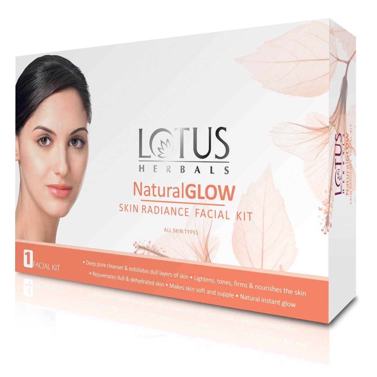 Lotus Herbals Natural Glow Skin Radiance Facial Kit for Deep Pore Cleansing | Skin Lightening & Hydrating (50g Single Use)