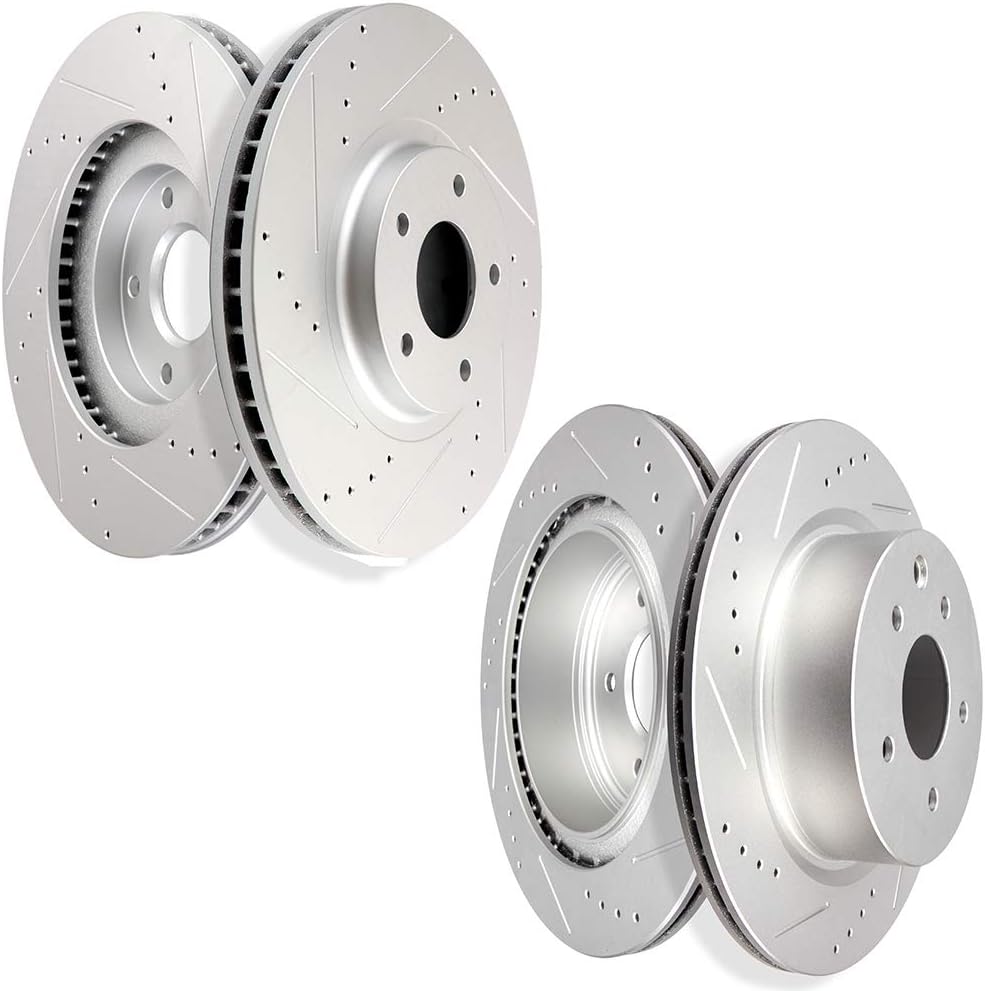 SCITOO Brakes Rotors 4pcs Drilled Slotted Discs fit for