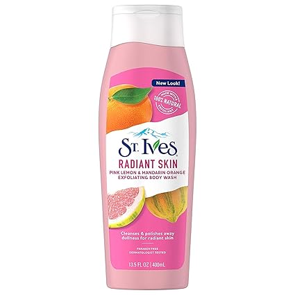 St. Ives Radiant Skin Pink Lemon & Mandarin Orange Exfoliating Body Wash (13.5 Fl. Oz.)