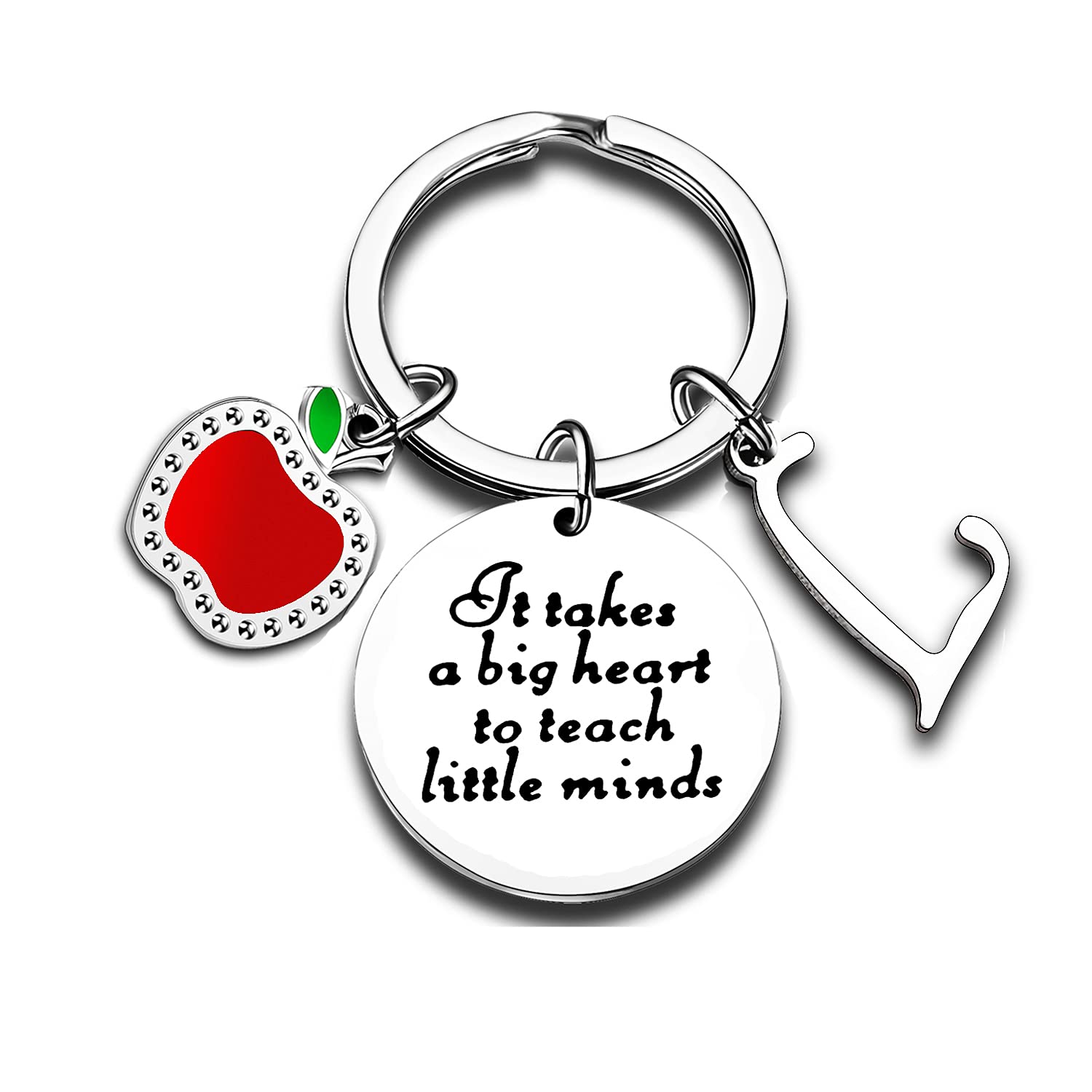 Teacher Gifts for Women Initial Charm Initial Jewellery Initial Keyring Teacher Appreciation Gifts Thank You Gifts For Teachers Women (L)