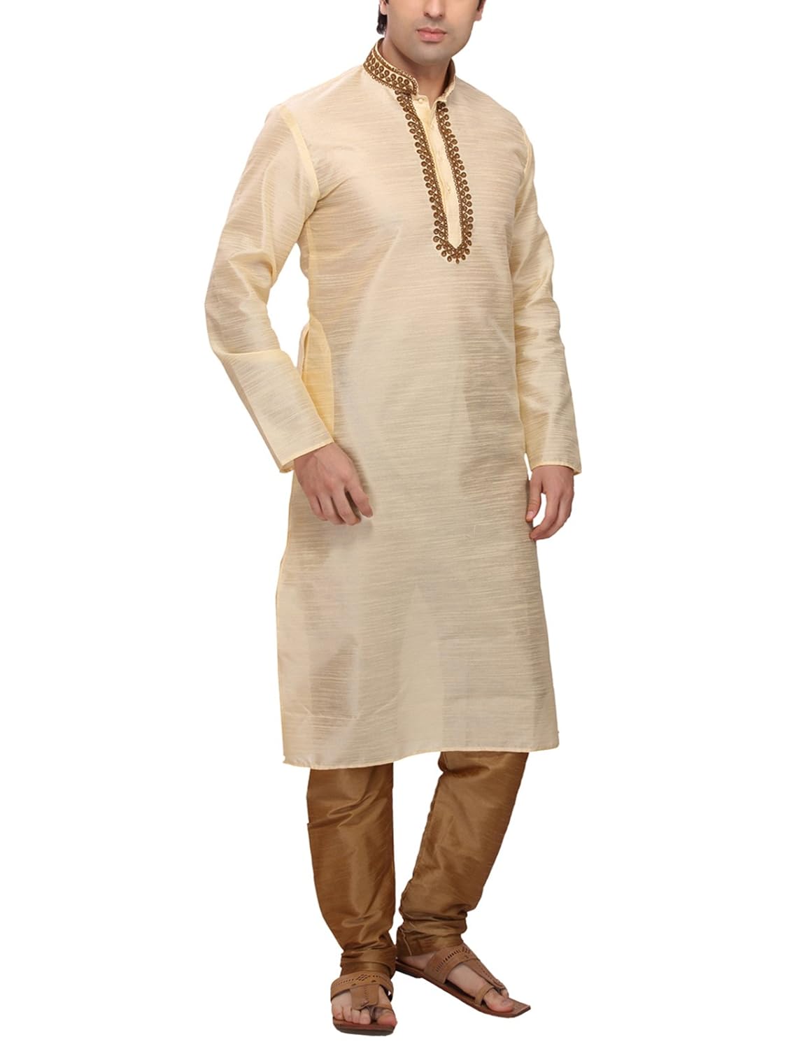 rg designers d4076lightgoldkurta self design kurta