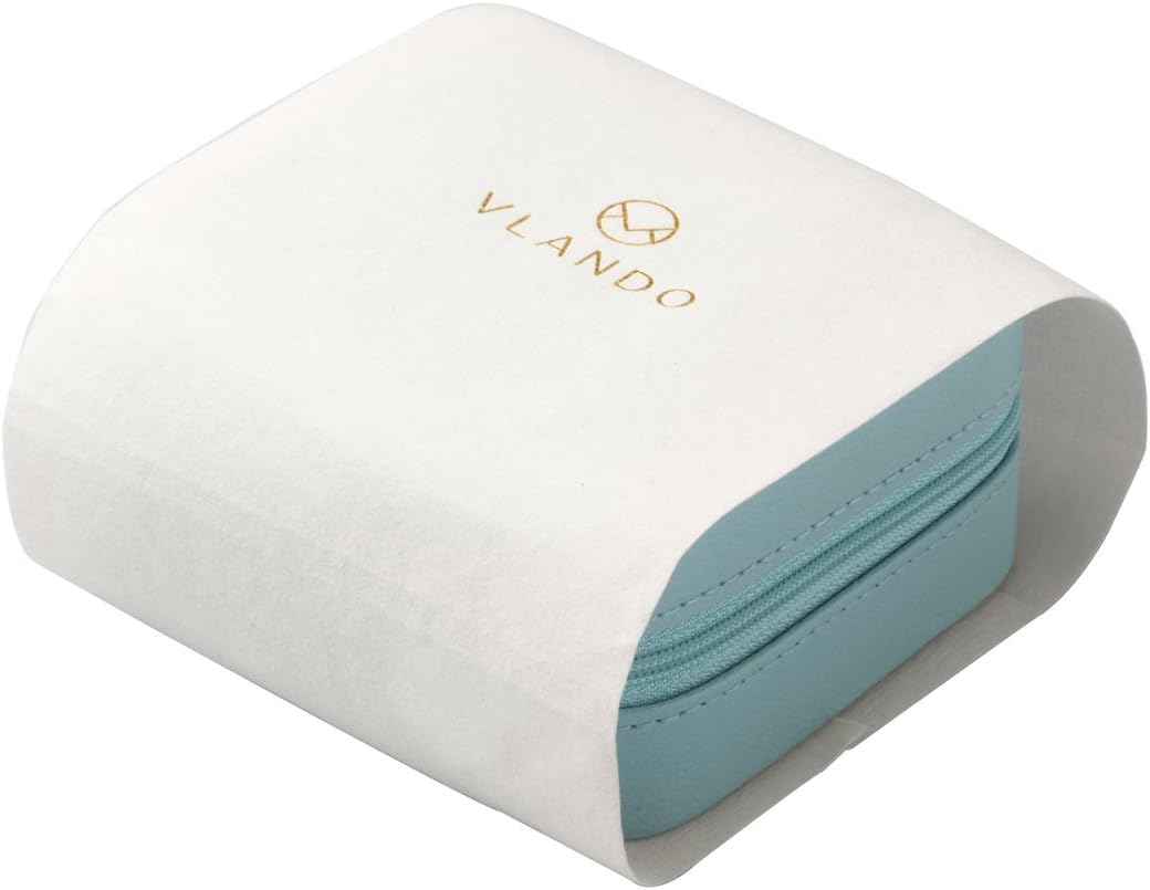 Vlando Small Travel Jewelry Box Organizer Display Case for Girls Women Gift Rings Earrings Necklaces Storage, Blue: Home & Kitchen