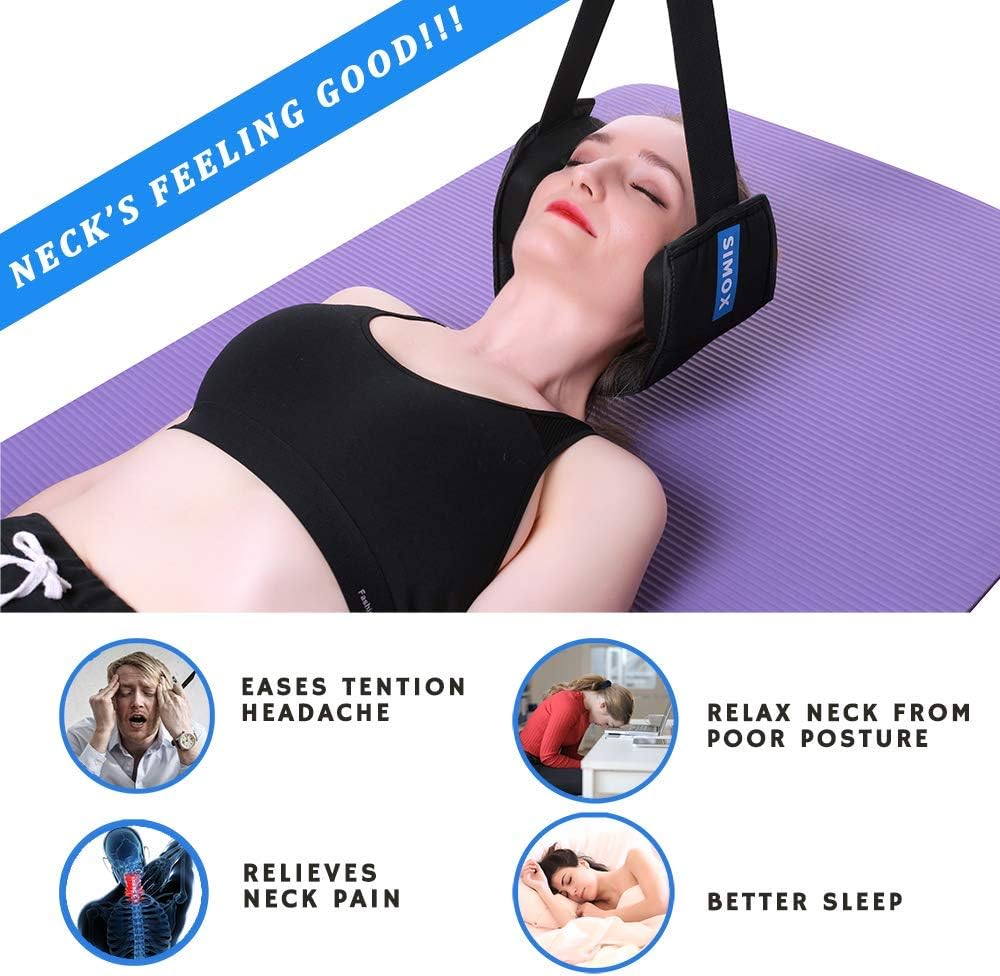 Neck Traction Hammock for Neck Pain Relief, Neck Stretcher with Adjustable Straps for Muscle Relaxation, Head Hammock & Physical Therapy for Office Workers & Drivers, Relaxation Gift.: Health & Personal Care