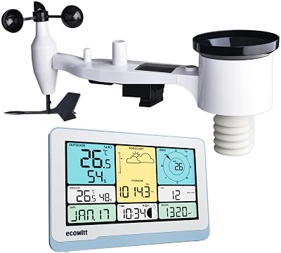 ECOWITT Weather Station WS3820 7.5in Console WiFi 7-in-1 WS69 Outdoor Sensor