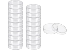 PATIKIL 35mm Plastic Petri Dishes with Lid, 20 Pcs Petri Plates Tissue Culture Plate for Lab Science Experiment, Clear