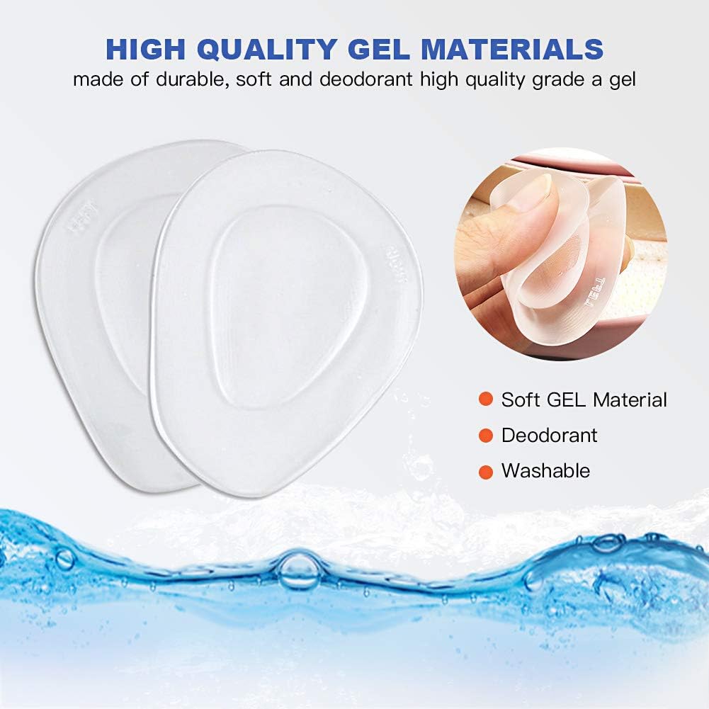 3 Pairs Ball of Foot Cushions Adhere to Shoes, Metatarsal Pads with Water Drop Shape 4D Design, Professional Reusable Soft Insole, One Size Fits Shoe Inserts, by Mildsun: Health & Personal Care