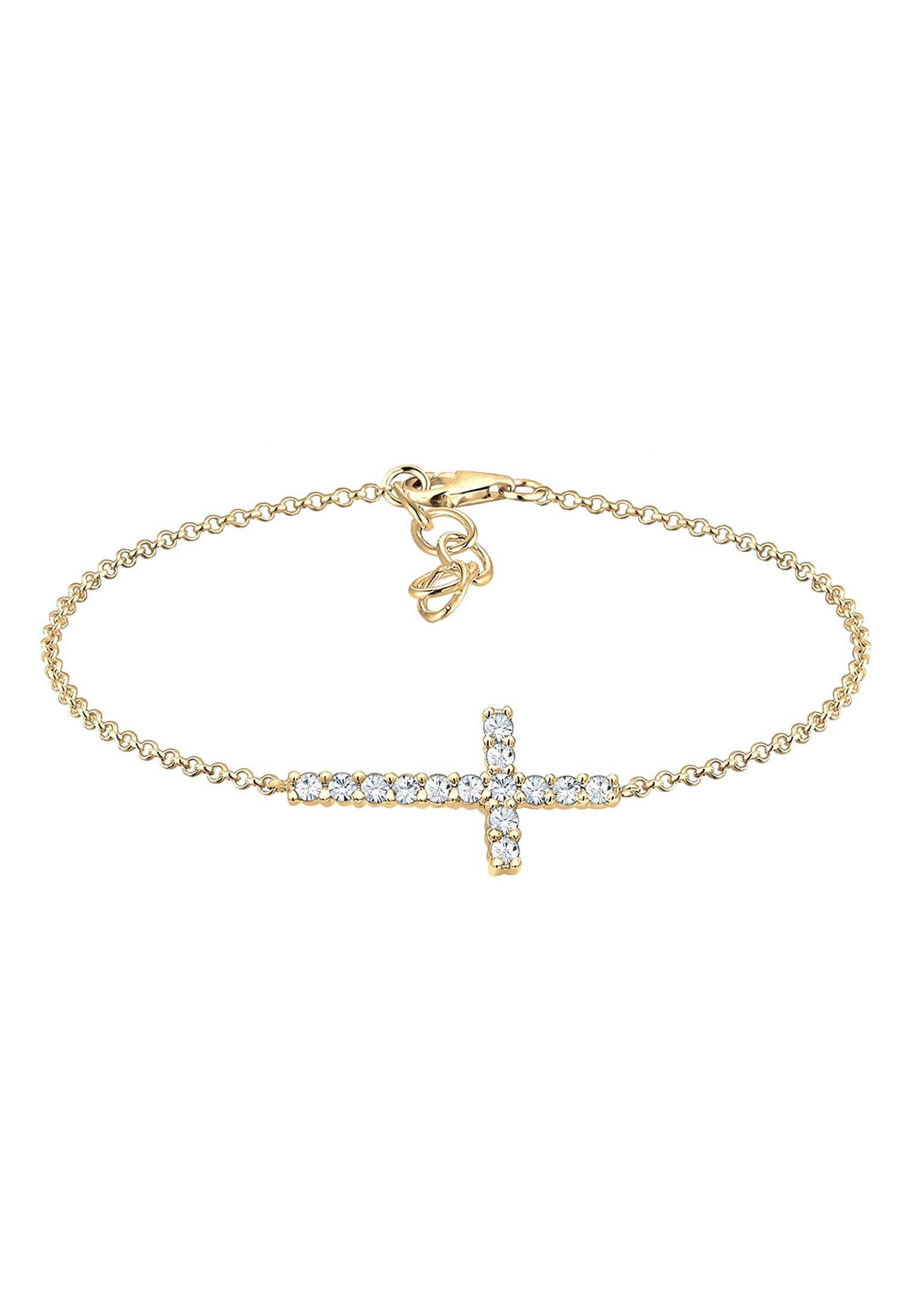 Elli Bracelet Women Cross Motif Basic with Crystals in 925 Sterling Silver